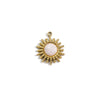 Stainless Steel And Natural Stone Jewelry Accessories Round Pendant With 14K Gold Electroplated Colorpreserving For Diy Necklace And Bracelet