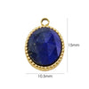 Stainless Steel And Natural Stone Oval Pendant Diy Accessories With Vacuum Electroplating Colorpreserving Treatment