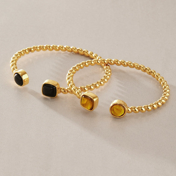 Stainless Steel And Resin Geometric Bracelet With Electroplated Finish And Clasp Lightweight Fashion Jewelry