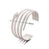 Stainless Steel And Silver Hollow Geometric Women's Bracelet With Hammered Pattern And Electroplating Treatment