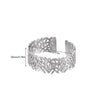 Stainless Steel And Silver Hollow Geometric Women's Bracelet With Hammered Pattern And Electroplating Treatment