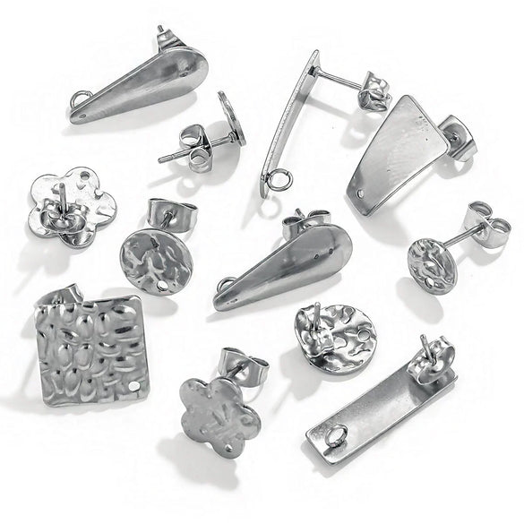 Stainless Steel And 925 Silver Round Electroplated Diy Handmade Earrings Accessories