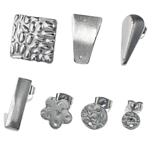 Stainless Steel And 925 Silver Round Electroplated Diy Handmade Earrings Accessories