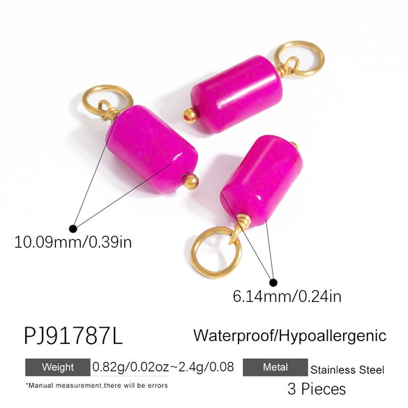 Stainless Steel And Stone Jewelry Accessories Handmade Oval Pattern Electroplated Necklace Bracelet Earrings Pendant