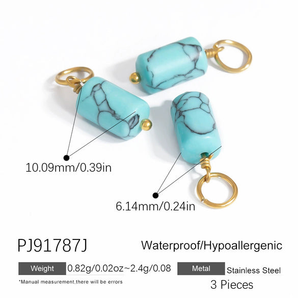 Stainless Steel And Stone Jewelry Accessories Handmade Oval Pattern Electroplated Necklace Bracelet Earrings Pendant