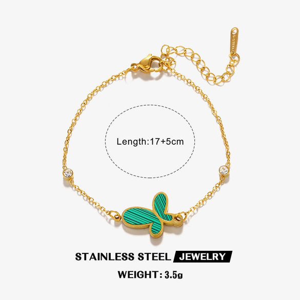Stainless Steel And Titanium Steel Animal Pattern Jewelry Set With Electroplating For Women Butterfly Earrings And Necklace