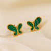 Stainless Steel And Titanium Steel Animal Pattern Jewelry Set With Electroplating For Women Butterfly Earrings And Necklace