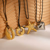 Stainless Steel And Titanium Steel Animal Style Starfish Necklace With Geometric Pattern And Electroplating Treatment For Women