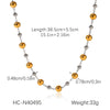 Stainless Steel And Titanium Steel Ball Chain Geometric Pattern Electroplated Women's Necklace