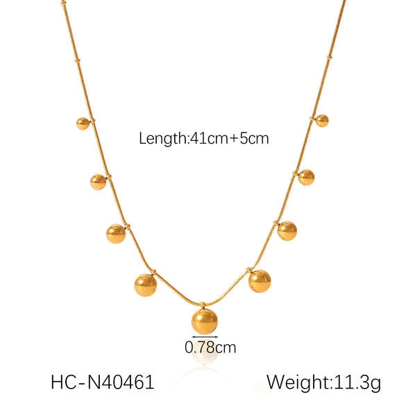 Stainless Steel And Titanium Steel Ball Chain Geometric Pattern Electroplated Women's Necklace