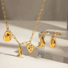 Stainless Steel And Titanium Steel Boots And Cowboy Hat Pendant Necklace And Earrings With Electroplating Women's Style