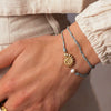Stainless Steel And Titanium Steel Bracelet With Natural Baroque Pearl Conch Pendant Electroplating Design
