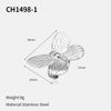Stainless Steel And Titanium Steel Butterfly Open Ring Jewelry With Polished Electroplating For Women