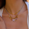 Stainless Steel And Titanium Steel Butterfly Pendant Necklace For Women Electroplated Jewelry