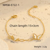 Stainless Steel And Titanium Steel Butterfly Women's Bracelet With Electroplating And Zircon