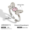 Stainless Steel And Titanium Steel Butterfly Zircon Necklace Electroplated For Women