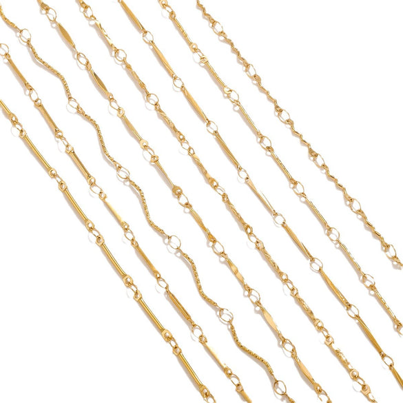 Stainless Steel And Titanium Steel Chain Accessories Electroplated 18K Gold Stick S Chain Strip Jewelry