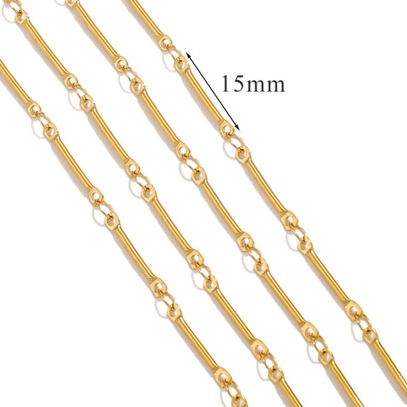 Stainless Steel And Titanium Steel Chain Accessories Electroplated 18K Gold Stick S Chain Strip Jewelry