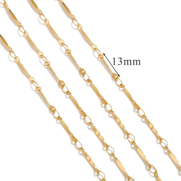 Stainless Steel And Titanium Steel Chain Accessories Electroplated 18K Gold Stick S Chain Strip Jewelry