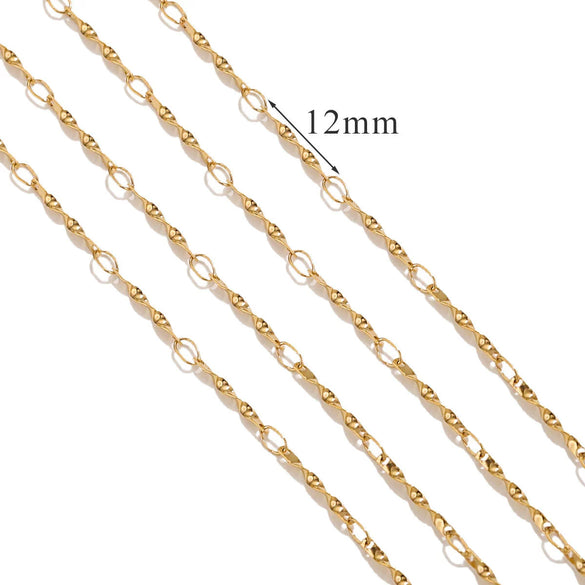 Stainless Steel And Titanium Steel Chain Accessories Electroplated 18K Gold Stick S Chain Strip Jewelry