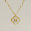 Stainless Steel And Titanium Steel Clover And Constellation Pendant Necklace For Women With Electroplating Treatment