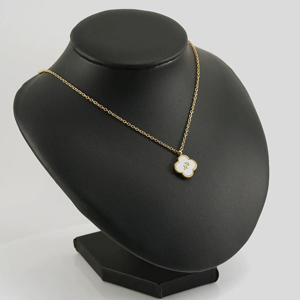 Stainless Steel And Titanium Steel Clover And Constellation Pendant Necklace For Women With Electroplating Treatment