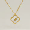 Stainless Steel And Titanium Steel Clover And Constellation Pendant Necklace For Women With Electroplating Treatment