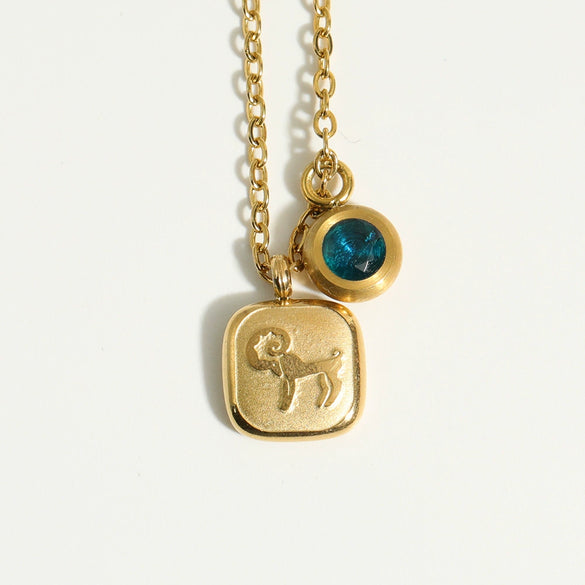 Stainless Steel And Titanium Steel Constellation Pendant Necklace With 18K Gold Electroplating