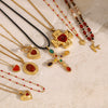 Stainless Steel And Titanium Steel Cross Geometric Pattern Electroplated Women's Necklace
