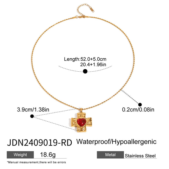 Stainless Steel And Titanium Steel Cross Geometric Pattern Electroplated Women's Necklace