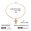 Stainless Steel And Titanium Steel Cross Pendant Necklace With Zircon Electroplated Jewelry