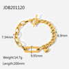 Stainless Steel And Titanium Steel Cuban Chain Oval Chain With Small Love Pendant Ot Buckle Bracelet For Women 18K Vacuum Electroplated Geometric Style