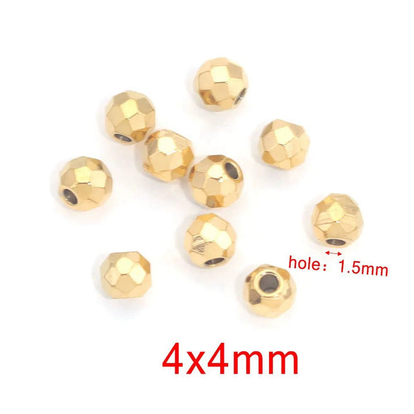 Stainless Steel And Titanium Steel Curved Beads Vacuum Gold Plated Handmade Jewelry Accessories With Hirback Pattern For Bracelet And Necklace