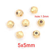 Stainless Steel And Titanium Steel Curved Beads Vacuum Gold Plated Handmade Jewelry Accessories With Hirback Pattern For Bracelet And Necklace