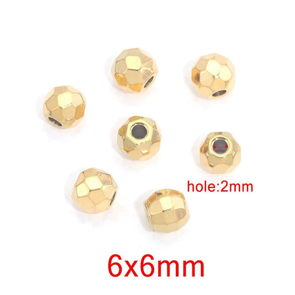 Stainless Steel And Titanium Steel Curved Beads Vacuum Gold Plated Handmade Jewelry Accessories With Hirback Pattern For Bracelet And Necklace
