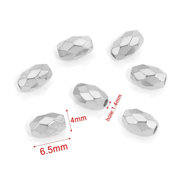 Stainless Steel And Titanium Steel Curved Beads Vacuum Gold Plated Handmade Jewelry Accessories With Hirback Pattern For Bracelet And Necklace