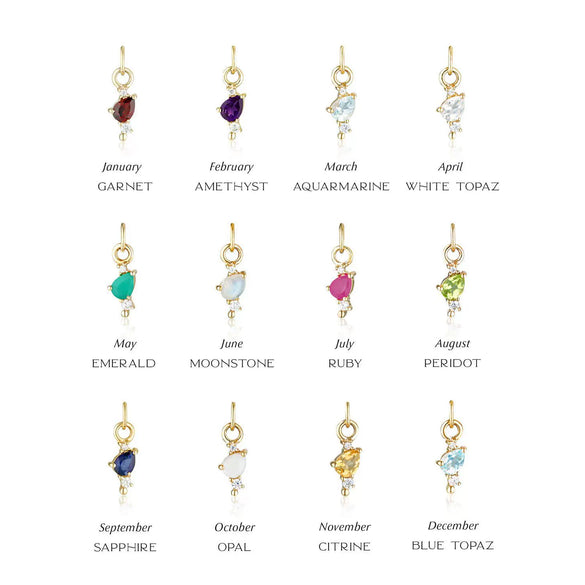 Stainless Steel And Titanium Steel Dopamine Necklace With Drop Shape Twelve Birthstone Pendants Electroplated Simple Minimalist Style Unisex