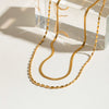 Stainless Steel And Titanium Steel Double Layer Stacked Necklace With Electroplating And Geometric Style