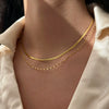 Stainless Steel And Titanium Steel Double Lip Chain Snake Bone U Shape Hiphop Women's Light Luxury Niche Design Sense Clavicle Chain Necklace Accessories With Electroplating