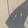 Stainless Steel And Titanium Steel Double Lip Chain Snake Bone U Shape Hiphop Women's Light Luxury Niche Design Sense Clavicle Chain Necklace Accessories With Electroplating