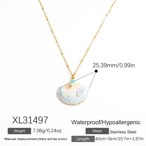 Stainless Steel And Titanium Steel Dripping Oil Pendant Necklace For Women Fashion And Minimalist Style
