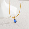 Stainless Steel And Titanium Steel Drop Shape Necklace For Women With Electroplating And Snake Bone Chain