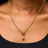 Stainless Steel And Titanium Steel Drop Shape Pendant Necklace With Electroplating