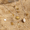 Stainless Steel And Titanium Steel Electroplated Conch Shell Necklace For Women