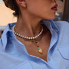 Stainless Steel And Titanium Steel Electroplated Earrings And Necklace With Blue Stone And Leaf Shape For Women