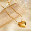 Stainless Steel And Titanium Steel Electroplated Love Heart Clavicle Necklace Geometric Style