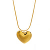 Stainless Steel And Titanium Steel Electroplated Love Heart Clavicle Necklace Geometric Style