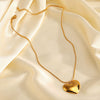 Stainless Steel And Titanium Steel Electroplated Love Heart Clavicle Necklace Geometric Style