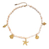 Stainless Steel And Titanium Steel Electroplated Starfish Crab Cross Pendant Necklace For Women