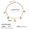 Stainless Steel And Titanium Steel Electroplated Starfish Crab Cross Pendant Necklace For Women
